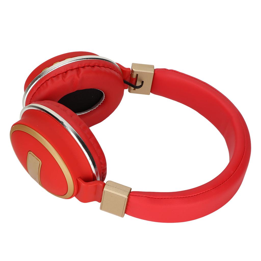 LX‑510BT Bluetooth Headset Folding Plug in Comfortable Leather Ear Cups Music Headphones for PC Phone Red
