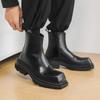 Chelsea boots men's 2024 autumn and winter new British style men's square head thick sole heightening Martin boots 2907-J