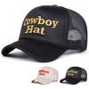 Унисекс Ковбойская Шляпа Вышивка Буквами Бейсболки-сетки Весна Лето Уличные Регулируемые Повседневные Шляпы Папина Шляпа Солнцезащитная Шляпа