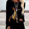 Women's T Shirt Tee Abstract Van Gogh's Starry Night Print Casual Holiday Weekend Long Sleeve Flower Round Neck Essential XS-8XL
