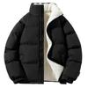 Aaronlive Padded Winter Solid Cold Casual Size Wear Men's Jacket, Fleece-Lined, Color, Thick, Warm, Weather, Fashion, Black, M, Fall/Winter