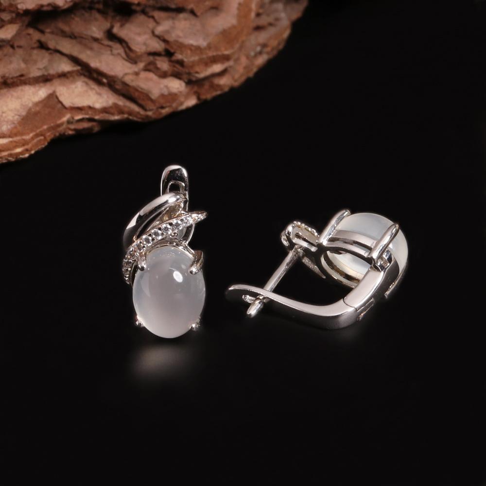 Легкие роскошные элегантные серьги из натурального белого лунного камня, модные ювелирные изделия из стерлингового серебра 925 пробы для женщин и девочек, подарки на день рождения