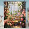 Beautiful Plant Flower Shower Curtain Eucalyptus Leaf Cherry Blossom Scenery Cat Butterfly Polyester Bath Curtain Bathroom Decor