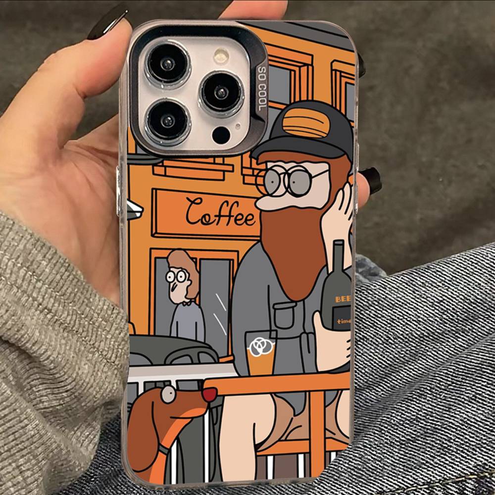 Роскошный Мультяшный Мужской Чехол Для Телефона Для iPhone 17 16 15 14 13 12 11 XS XR X Pro Max Plus Цветной Посеребренный Чехол