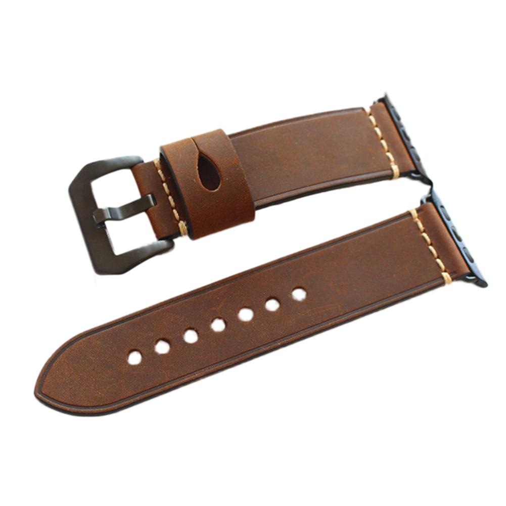 125MM+75MM Manual Fashionable Genuine Leather Strap Watch Band for Apple Watch