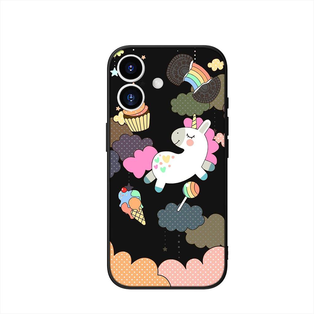 Cute Pink Unicorns Rainbow Cover Phone Case for Apple iPhone 17 16 15 11 Pro XS Max XR 6 7 8 Plus + SE 2020 5 16E