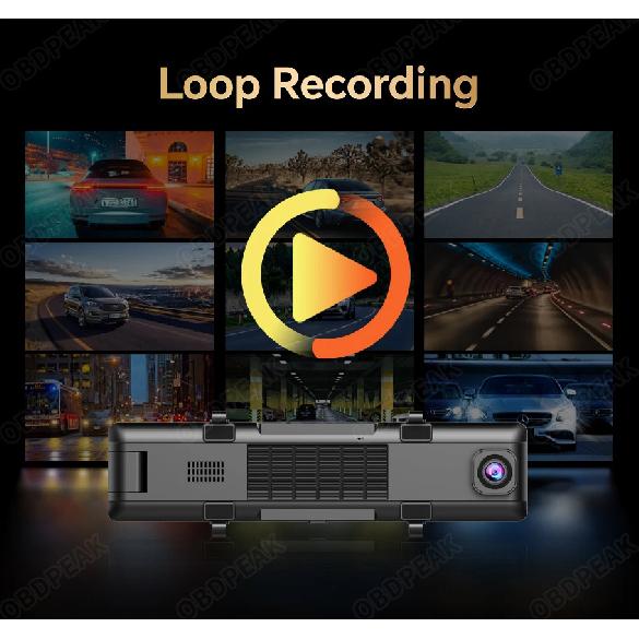 H330 11.26" Rearview Mirror 3 Cameras Front Inside Rear 4K+1080P+1080P Dash Cam Infrared Night Vision WIFI GPS Video Recorder