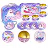 Metal Tea Set: Jug, Cups, Tray, Sweets, Suitcase