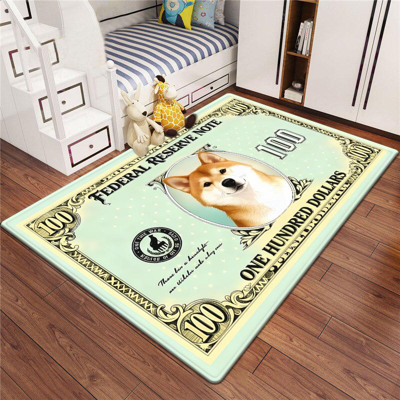 Ковер Dollar Pet для кошек и собак Креативный дизайн с валютой Напольный коврик для гостиной Ковер для прихожей с декором в виде денег