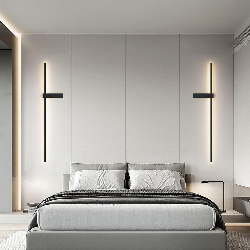 LED Wall Lamp: Minimalist Linear Light for Bedroom, Bedside, or Living Room