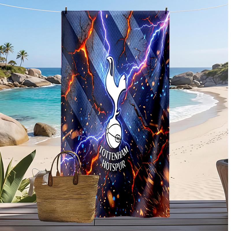 Пляжное полотенце с принтом Tottenham Hotspur, быстросохнущее, мягкое, портативное, большое, прямоугольное, пляжное покрывало для путешествий, бассейна