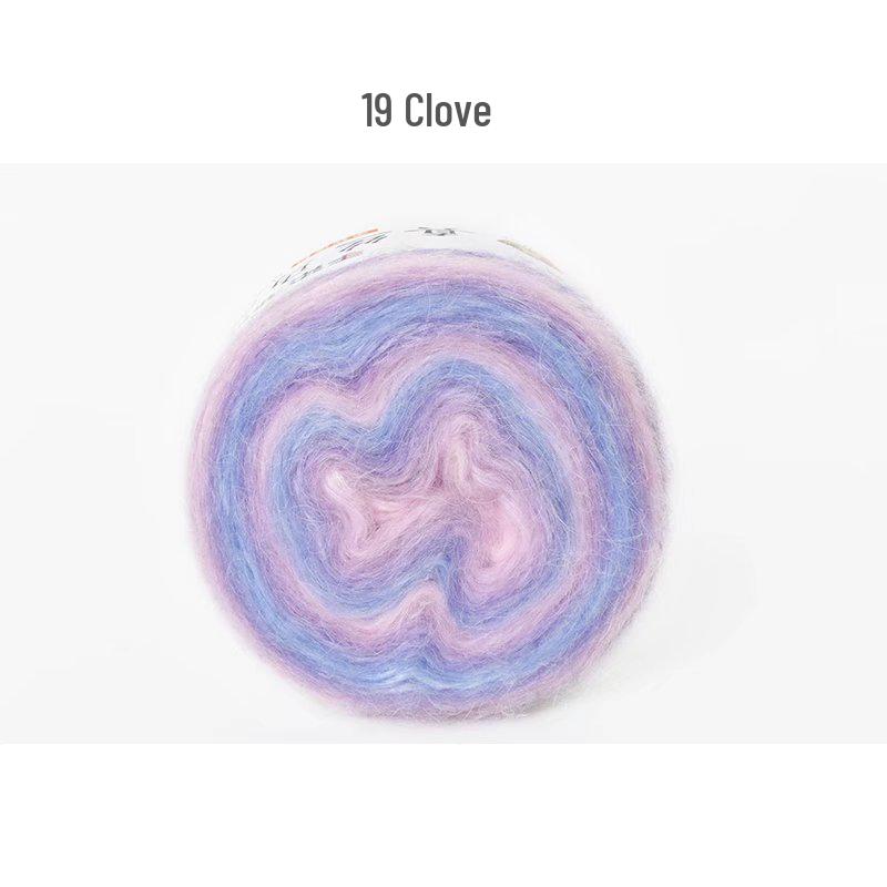 Пряжа из мохера ручной окраски с градиентным радужным переходом - Пушистая, мягкая и идеально подходит для вязания и DIY-проектов.