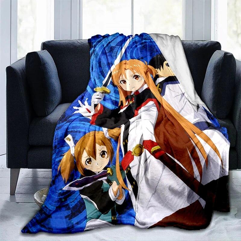 Популярное аниме SAO Sword Art Online, аниме, современное одеяло Gedruckt Bettdecke Geschenk, фланелевые мягкие плюшевые одеяла для дивана-кровати