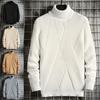 Мужской свитер с высоким воротником, толстый, из акрилового волокна, зимне-осенняя базовая рубашка для повседневной носки