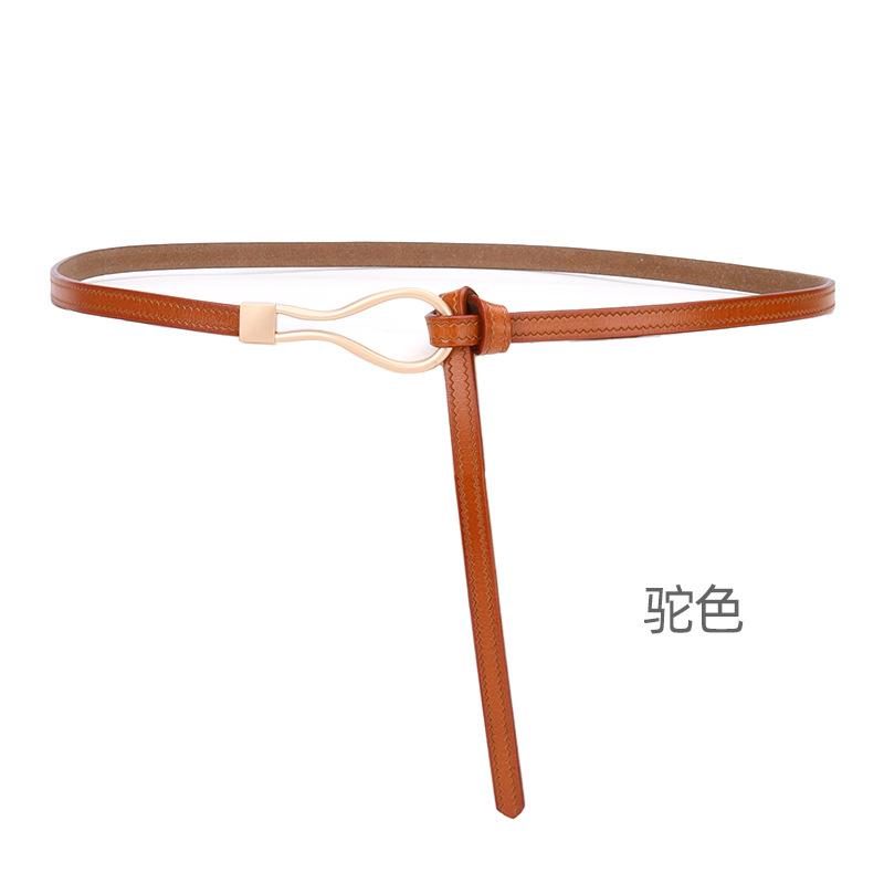 Четыре сезона в наличии новый женский кожаный тонкий ремень без отверстий дизайн декоративный пояс для платья с уплотнителем на талии универсальный двухслойный кожаный ремень