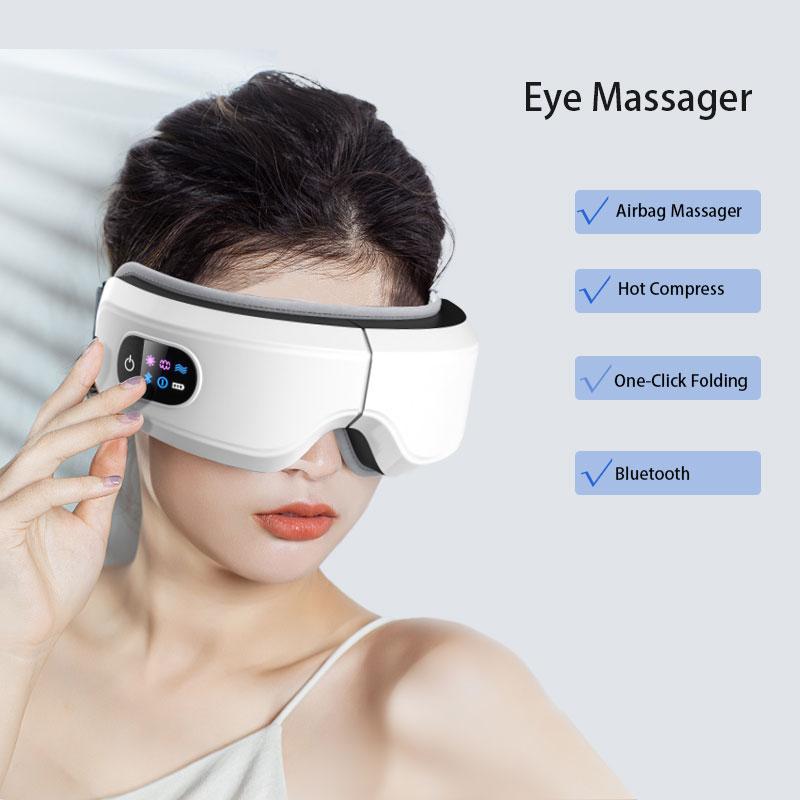 Складная маска-массажер для глаз Умный Bluetooth-массажер для глаз с музыкой Подушка с воздушной подушкой для глаз Расслабление глаз Усталость Мешочек
