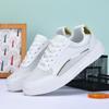 Женские дышащие белые кроссовки для скейтбординга, повседневные спортивные кроссовки для отдыха на открытом воздухе, дышащие кроссовки для женщин, нескользящая легкая обувь