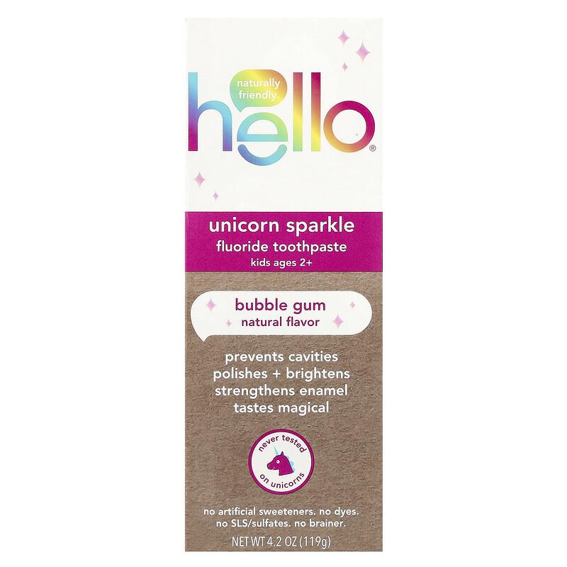 2 x Kids, Fluoride Toothpaste, Unicorn Sparkle, Ages 2+, Bubble Gum, 4.2 oz (119 g)
