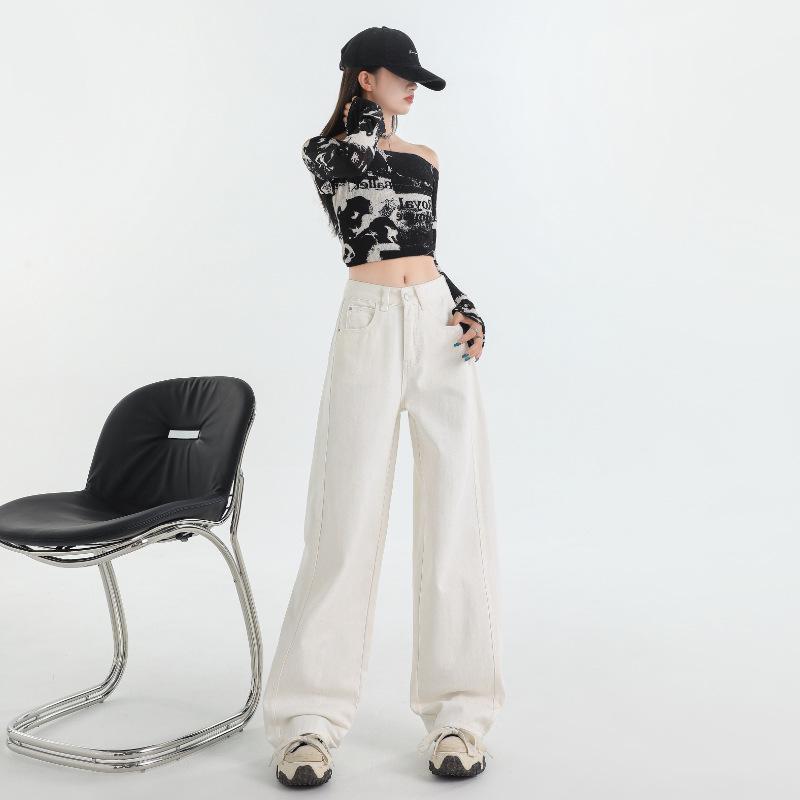 Женские джинсы с высокой посадкой и широкими штанинами - Коллекция Весна 2025