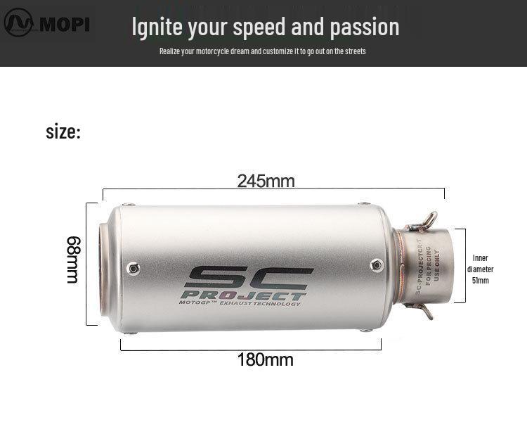 Universal SC Scorpion Sportbike Exhaust Pipe for Yamaha & Kawasaki
