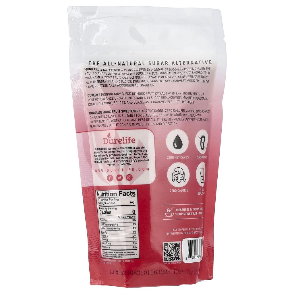 DURELIFE NUTRITION LLC, Смесь эритрита и архата, Золотая, 453 г (1 фунт)