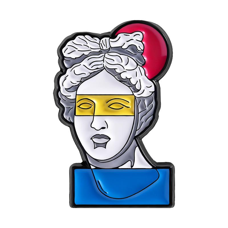 Art Sculpture Head Enamel Pins Custom Creative Celebrity Brooches Lapel Badges Clothes Funny Jewelry Gift for Friends