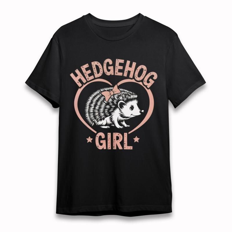 Women's T-Shirt Mens Womens Tees Top With Pink Bow Hedgehog Graphic Unisex 100% Cotton Plus Size Tee
