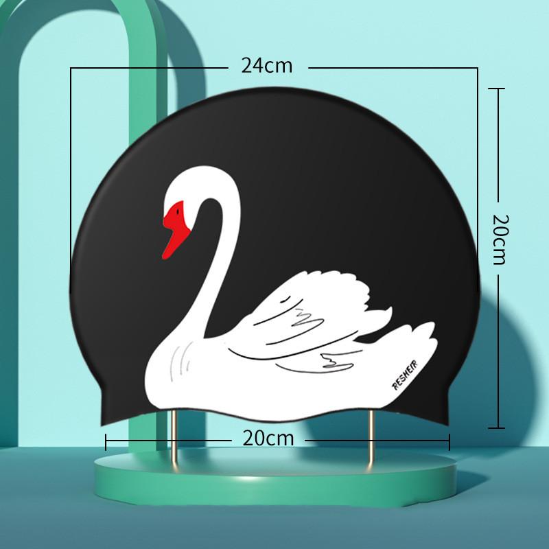 Силиконовая шапочка для плавания со свежим сладким цветочным принтом для женщин, модная шапочка для плавания с длинными волосами, защита ушей, аксессуары для бассейна