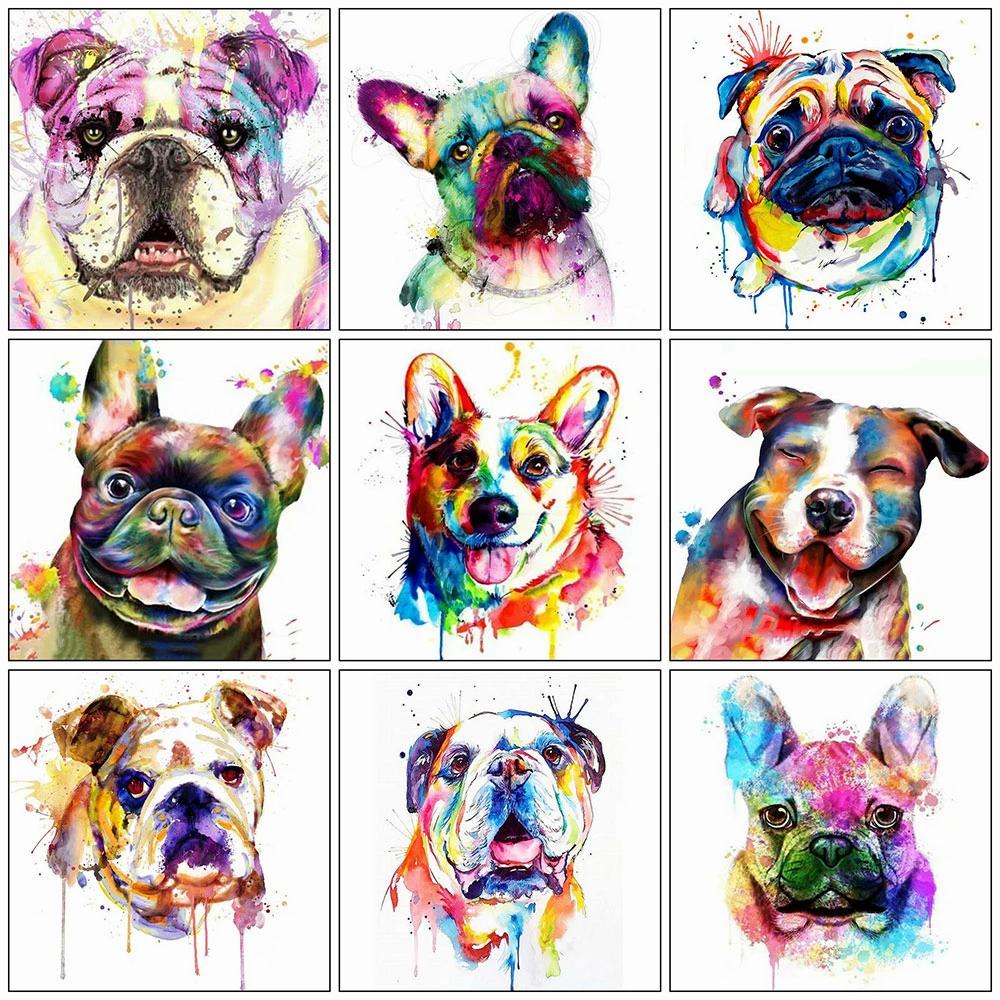 5D DIY Алмазная картина Новое животное Алмазная вышивка Крестиком Собака Фотографии Стразы Мозаика Домашний декор