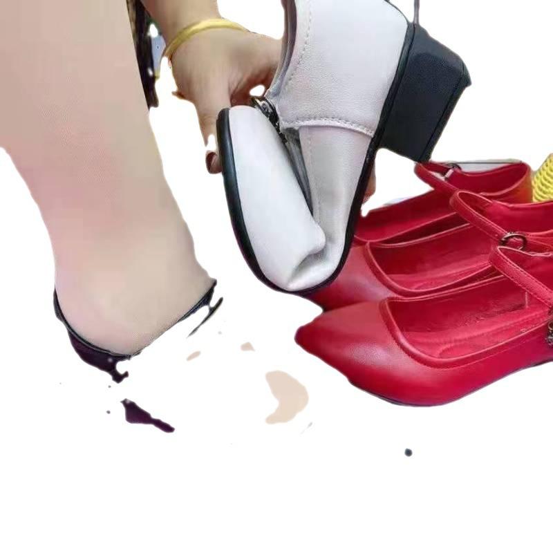 Туфли для мам из натуральной мягкой кожи на плоской подошве, одинарные туфли женские 2025 новая осень, мягкая кожа, мягкая подошва, женские туфли, толстый каблук, низкий каблук, маленькие кожаные с