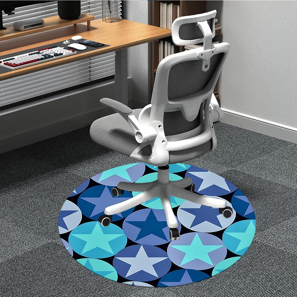1pc Star Circle Pattern Chair Carpet for Office, Non-slip, Soft and Durable Office Rug, Perfect for Office yy251227158