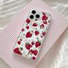 Прозрачный чехол для телефона iPhone 16 15 14 13 12 11 Pro Max 7 8 Plus XR XS Max в стиле Y2k с клубникой, противоударный, с прозрачной задней крышкой
