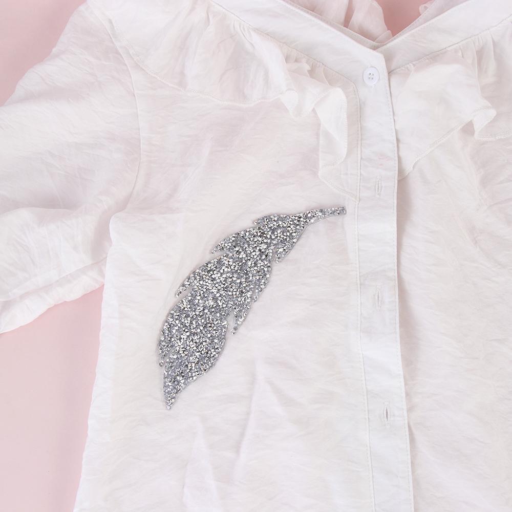 High Quality Iron-on Motifs Sticker Hotfix Rhinestone Patches Clothing Accessories Leaves