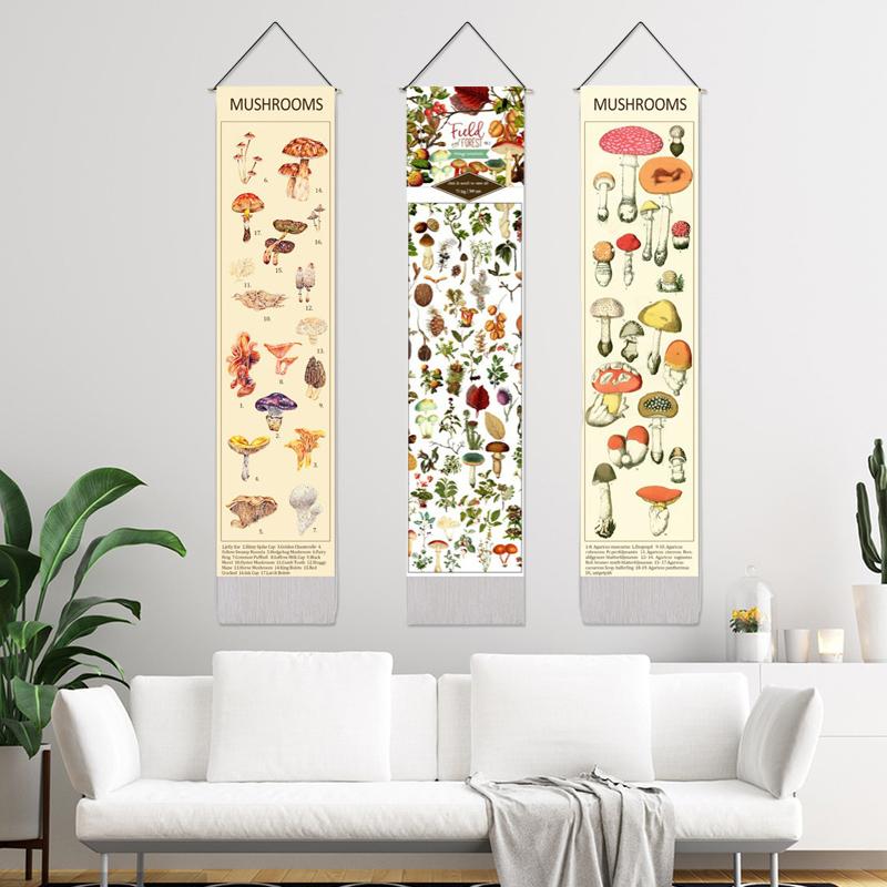 Гостиная Настенный Прокрутка Картина Холст Плакат Гриб Гобелен Эстетический Макраме