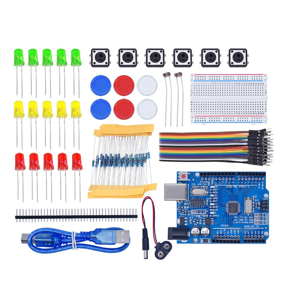 Стартовый набор для UNO+WiFi R3 Оригинальный чип ATMEGA328P CH340G Для платы разработки Frduino UNO R3 Набор для DIY Школьное образование Лаборатория