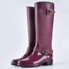 Fashion NEW PVC Ladies Waterproof Rain Boots Women Rubber Breathable Fashion Knee High Anti-slip Rainboots Water Shoes Female