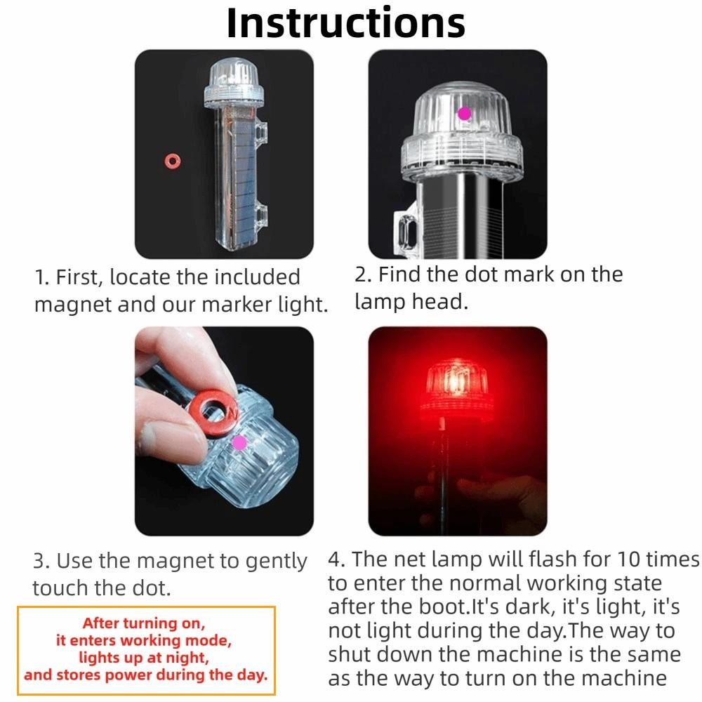 Waterproof Solar Ocean Signal Light Tricolor Light LED Warning Light  Boat Lighting