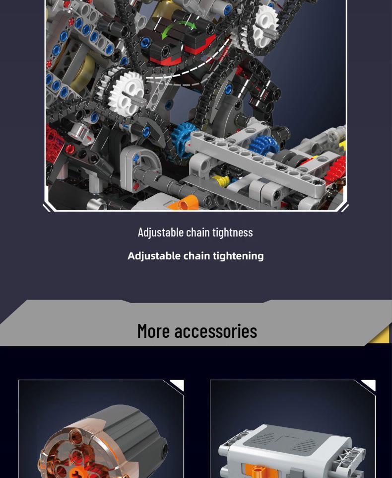 Yuxing Model King F488 V8 Двигатель Электрический Пульт Дистанционного Управления Строительные Блоки Игрушка