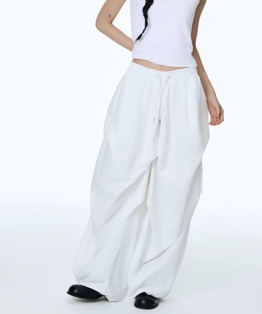 71TO96 Girdle Skirt Silhouette Pants (White)