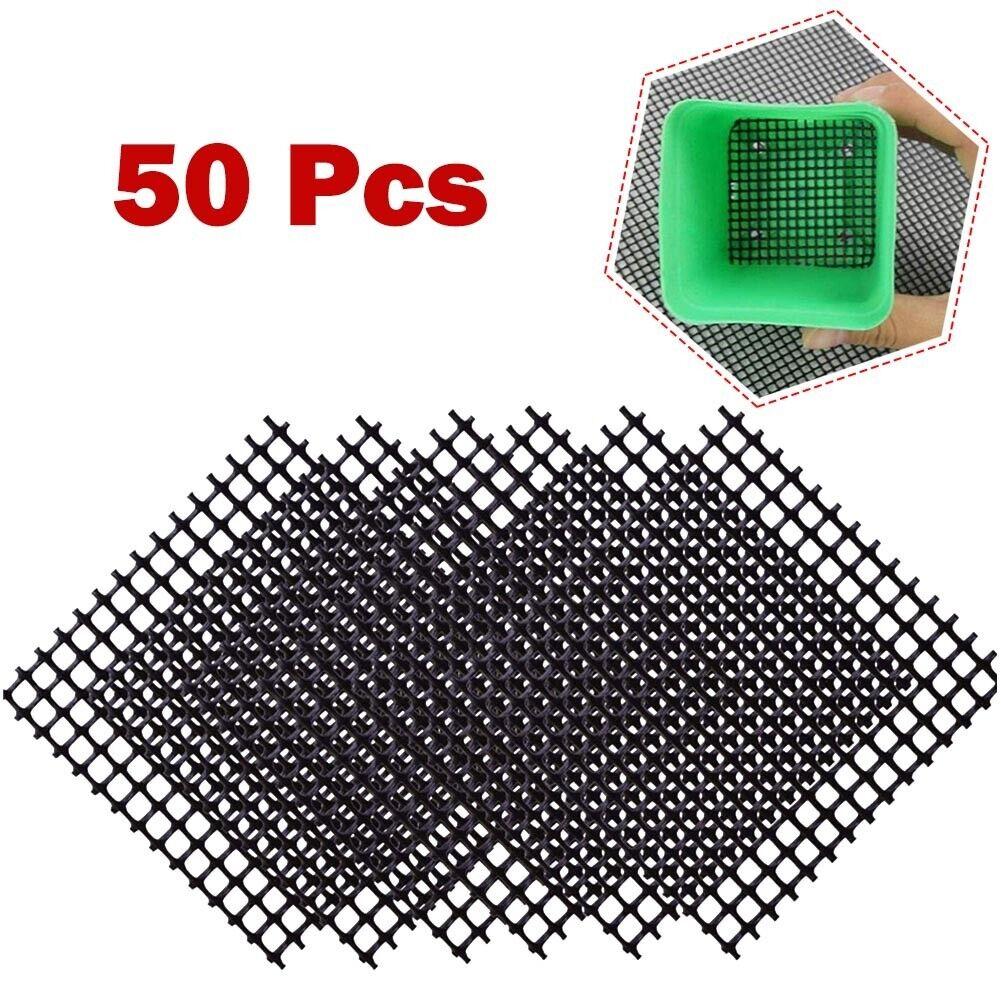 Сетчатая прокладка с отверстиями для цветочного горшка Kell, квадратная нижняя решетка горшка для бонсай, сетчатый коврик, дренажный экран