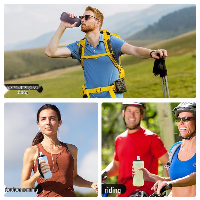 Foldable Silicone Running Water Bottle - Lightweight & Portable Hydration Gear for Marathon Runners