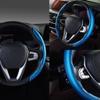 Чехол на руль автомобиля 38 см 15 дюймов из углеродного волокна, силиконовый усилитель руля, противоскользящий чехол для автомобиля, аксессуары