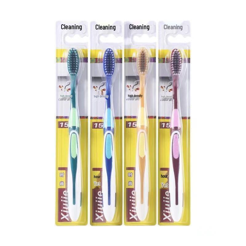 Трехсторонняя зубная щетка для взрослых с мягкой и жесткой щетиной и 3D скребком для языка