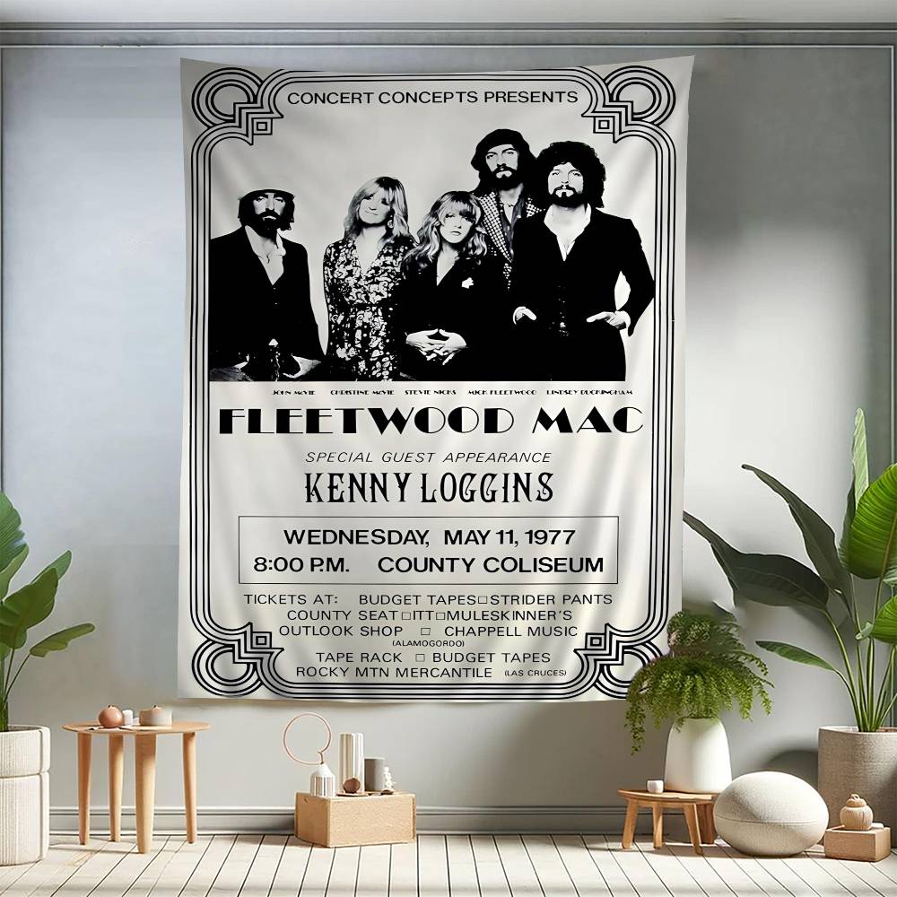 FFleetwood MMac Rock Band Printed Large Wall Tapestry Hanging Tarot Hippie Wall Rugs Dorm Art Home Decor
