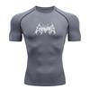 Men's Quick Dry Compression Sport T-Shirt, Pentagram Death Metal Graphic Gym Workout Athletic Fitted Top for Running Training Active Wear