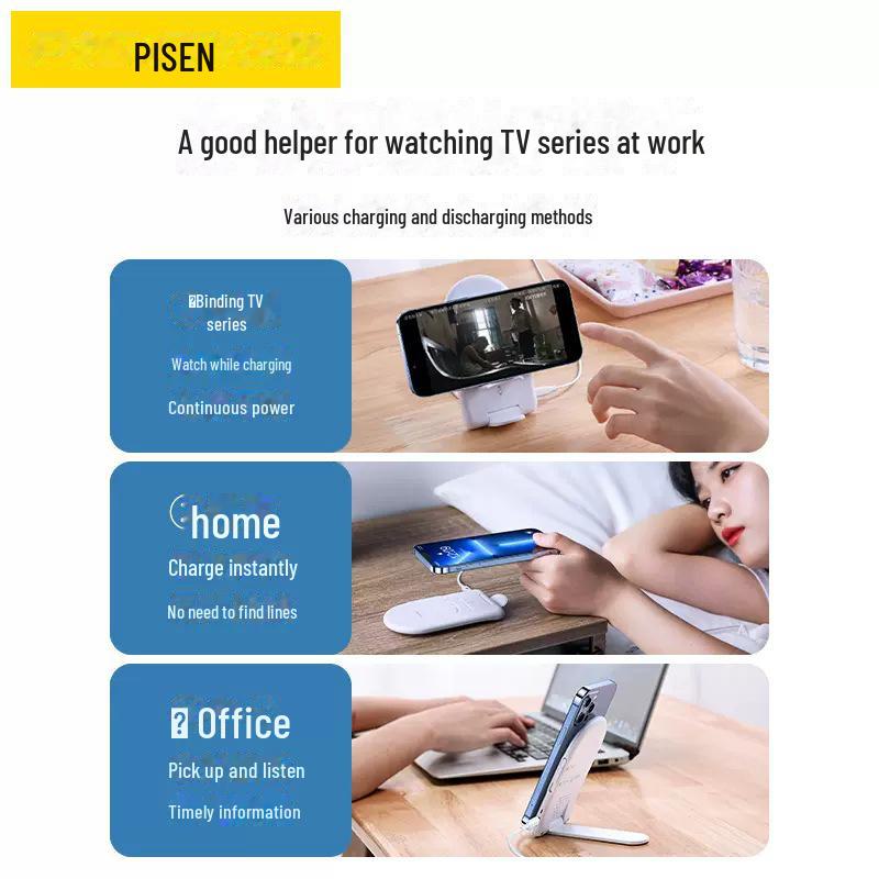 Универсальное беспроводное зарядное устройство и держатель для телефонов PISEN для Apple, Xiaomi, Samsung и планшетов.