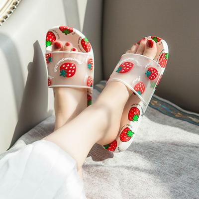 Лето 2024 года, симпатичные тапочки, разноцветные туфли для дома, ванной, спальни, женские тапочки и сандалии, прозрачные, каваи F