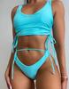 Women's Swimsuit Sexy Drawstring Side Tie High Waist New Bikini Set