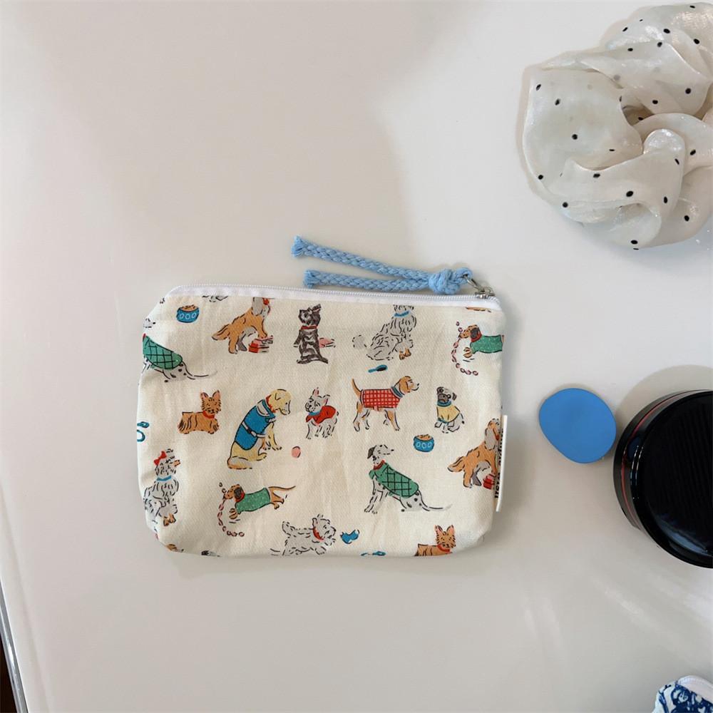 Мини-сумки-органайзеры из хлопка с цветочным принтом для женщин, маленькая тканевая косметичка для макияжа, маленькая сумочка для монет, детский косметичка