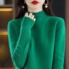 YYFS Women's Fashion Casual Fall Winter Solid Color Print Long Sleeve Half Turtleneck Tops Women's Clothing Woolen Knitwear Sweaters
